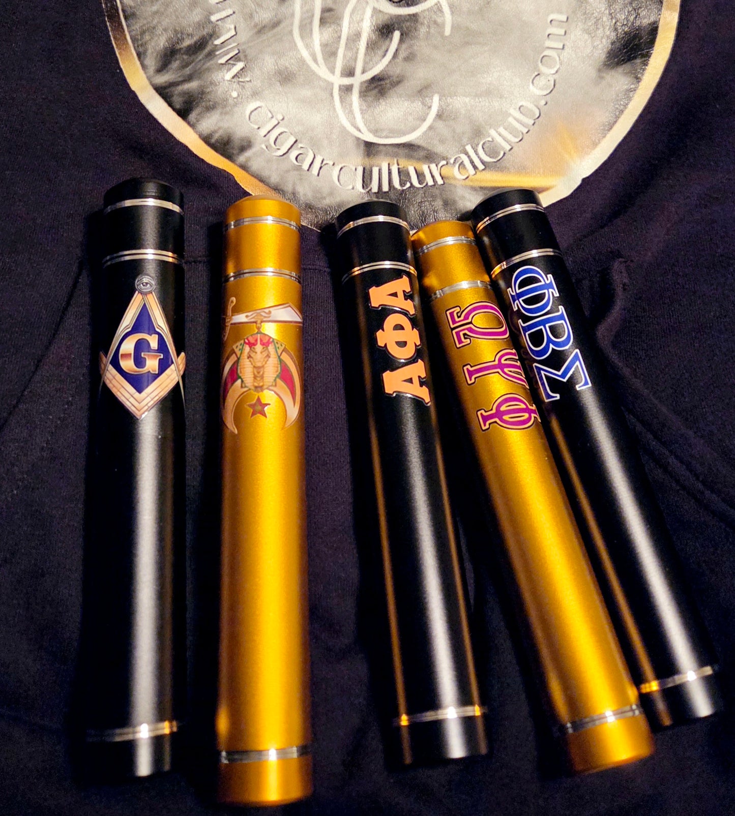 Black and Gold Customized Cigar Tubes